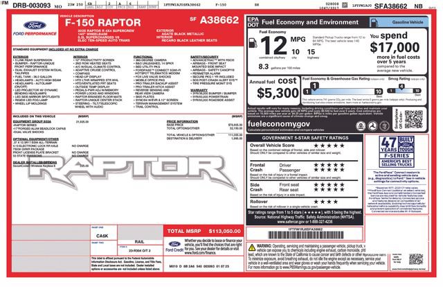Used 2025 Ford F150 Raptor w/ Equipment Group 803A Raptor R AWD/4WD image 42