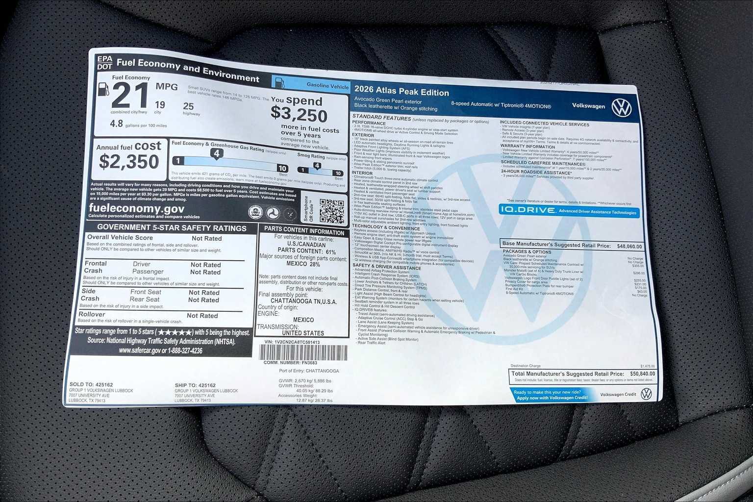 Used 2026 Volkswagen Atlas Peak Edition AWD/4WD image 22
