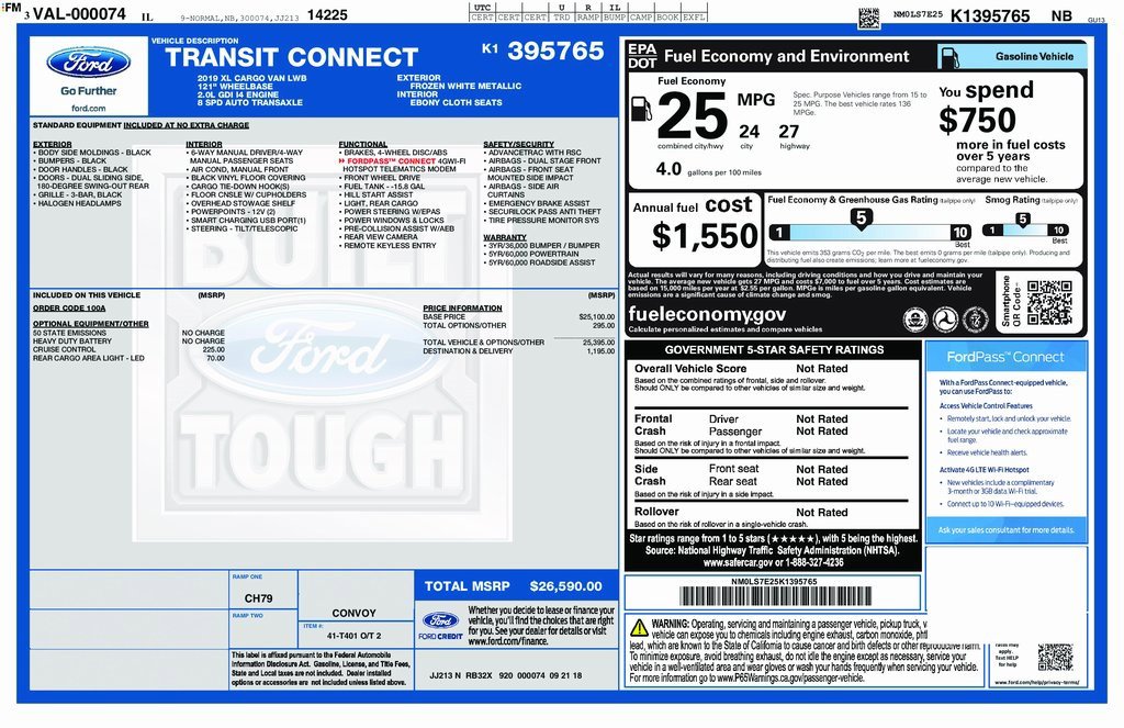 Used 2019 Ford Transit Connect XL
