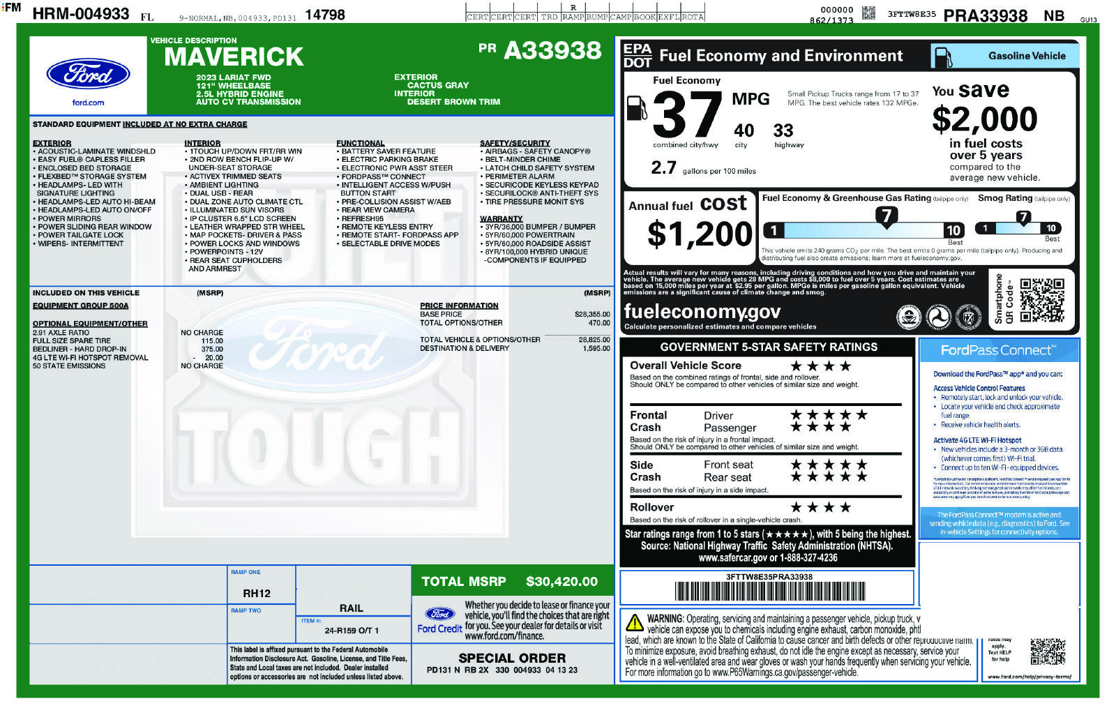 Used 2023 Ford Maverick Lariat FWD image 19