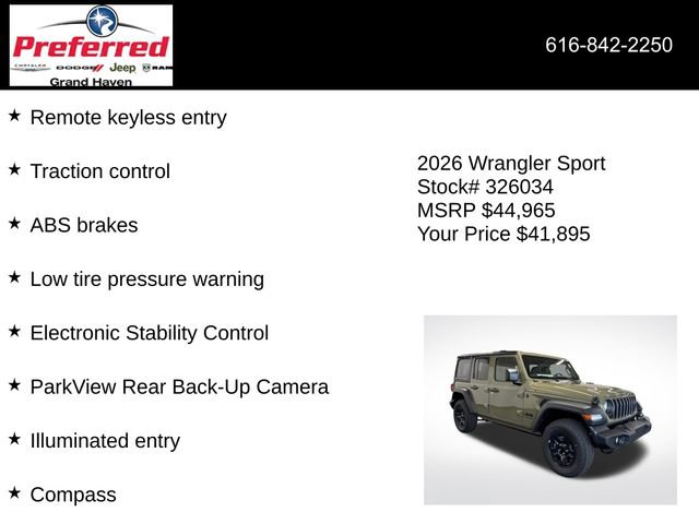 New 2026 Jeep Wrangler Sport image 6