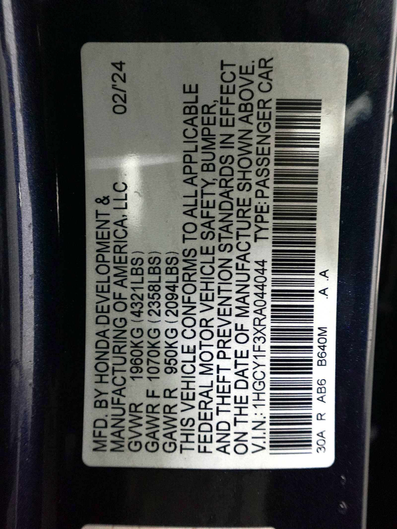 Certified 2024 Honda Accord EX image 30