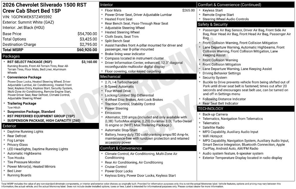 New 2026 Chevrolet Silverado 1500 RST w/ RST Select Package AWD/4WD image 23