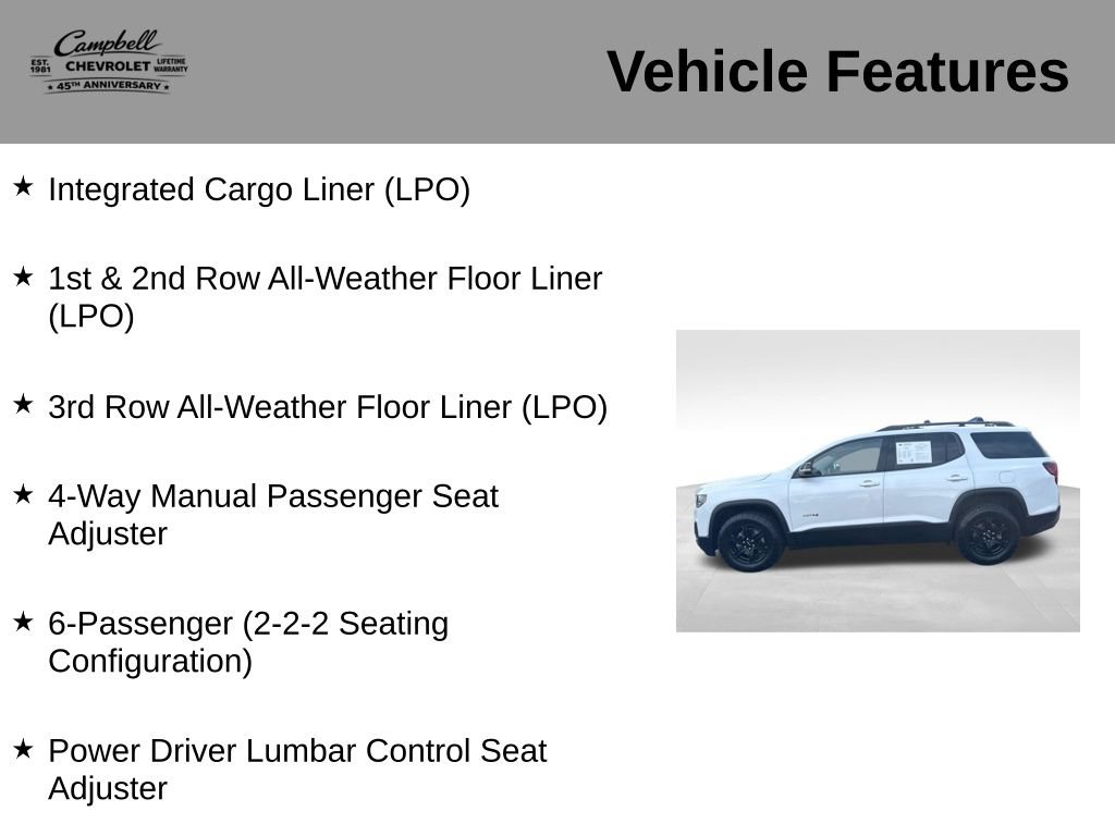 Used 2023 GMC Acadia AT4 w/ LPO, Floor Liner Package AWD/4WD image 10
