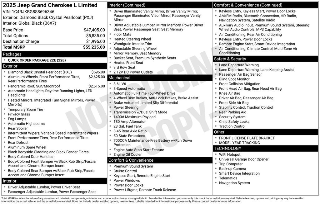 Certified 2025 Jeep Grand Cherokee L Limited AWD/4WD image 46