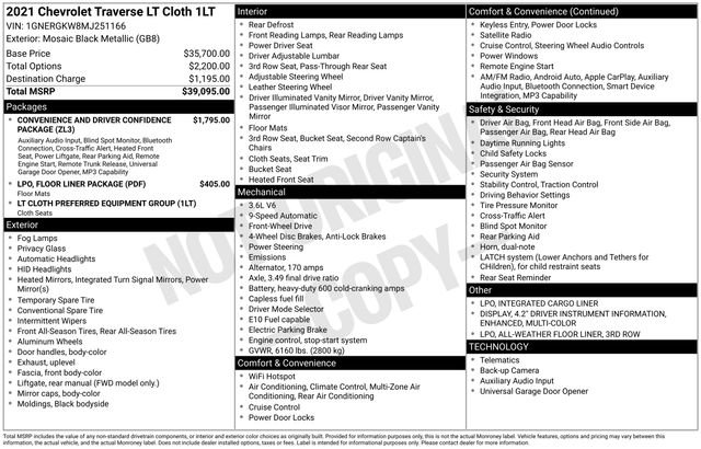 Used 2021 Chevrolet Traverse LT FWD image 27
