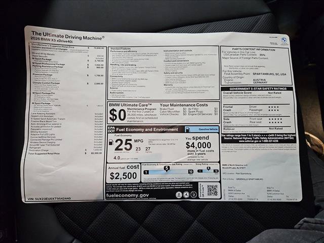New 2026 BMW X5 xDrive40i w/ M Sport Package AWD/4WD image 18