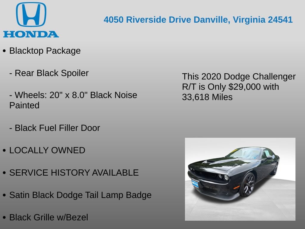 Used 2020 Dodge Challenger R/T w/ Blacktop Package RWD image 12