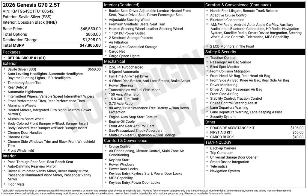 Used 2026 Genesis G70 2.5T image 45