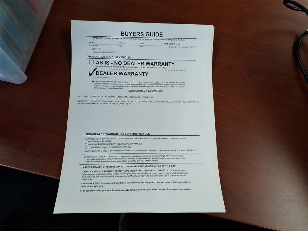 Used 2025 Subaru Outback Premium w/ Popular Package #1A image 30