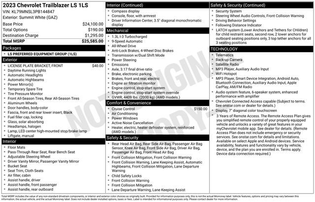 Certified 2023 Chevrolet TrailBlazer LS AWD/4WD image 5
