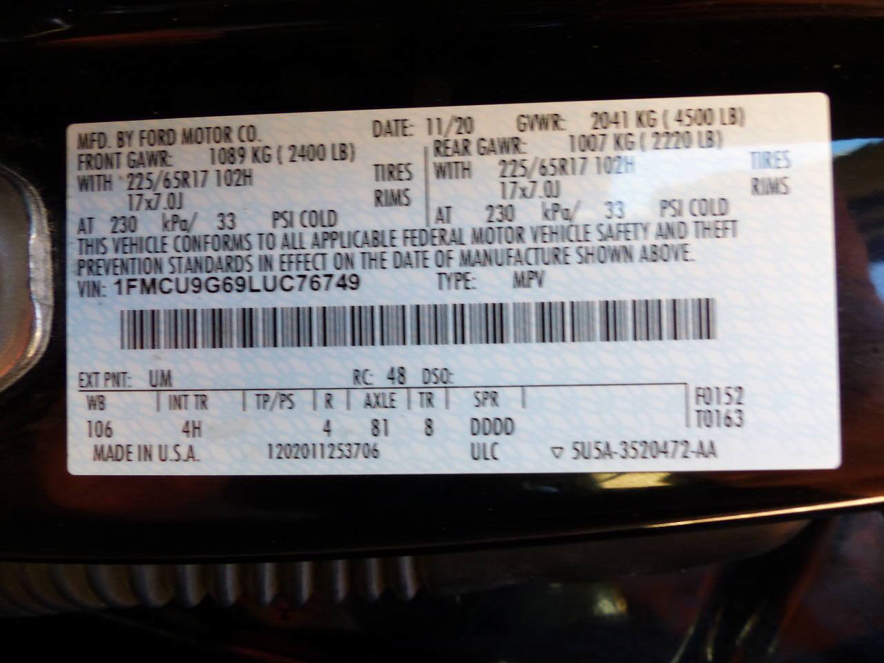 Used 2020 Ford Escape SE AWD/4WD image 17