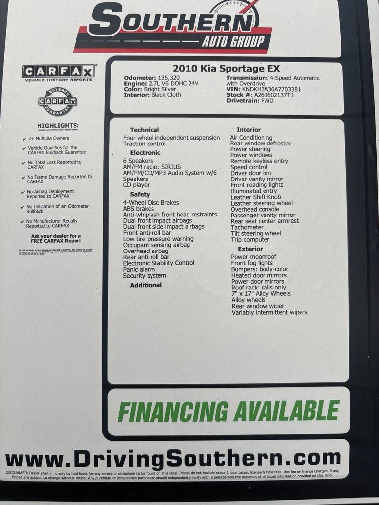 Used 2010 Kia Sportage EX FWD image 26