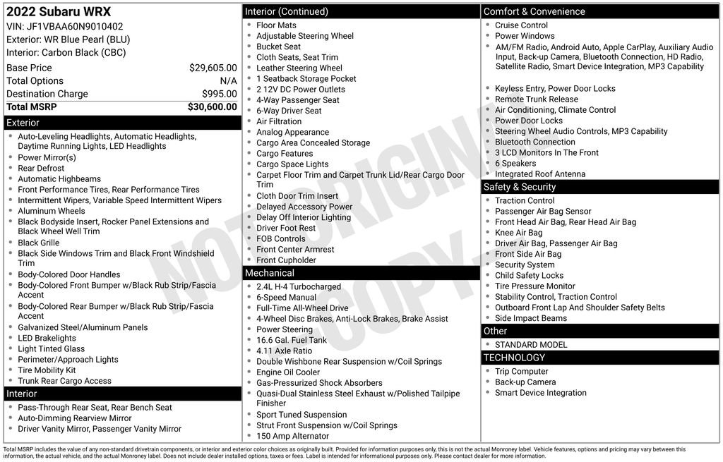 Used 2022 Subaru WRX image 6