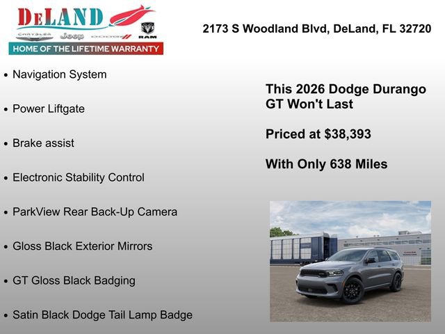 New 2026 Dodge Durango GT w/ Blacktop Package image 13