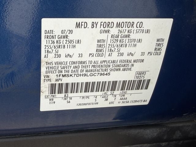 Used 2020 Ford Explorer XLT w/ Equipment Group 202A RWD image 26