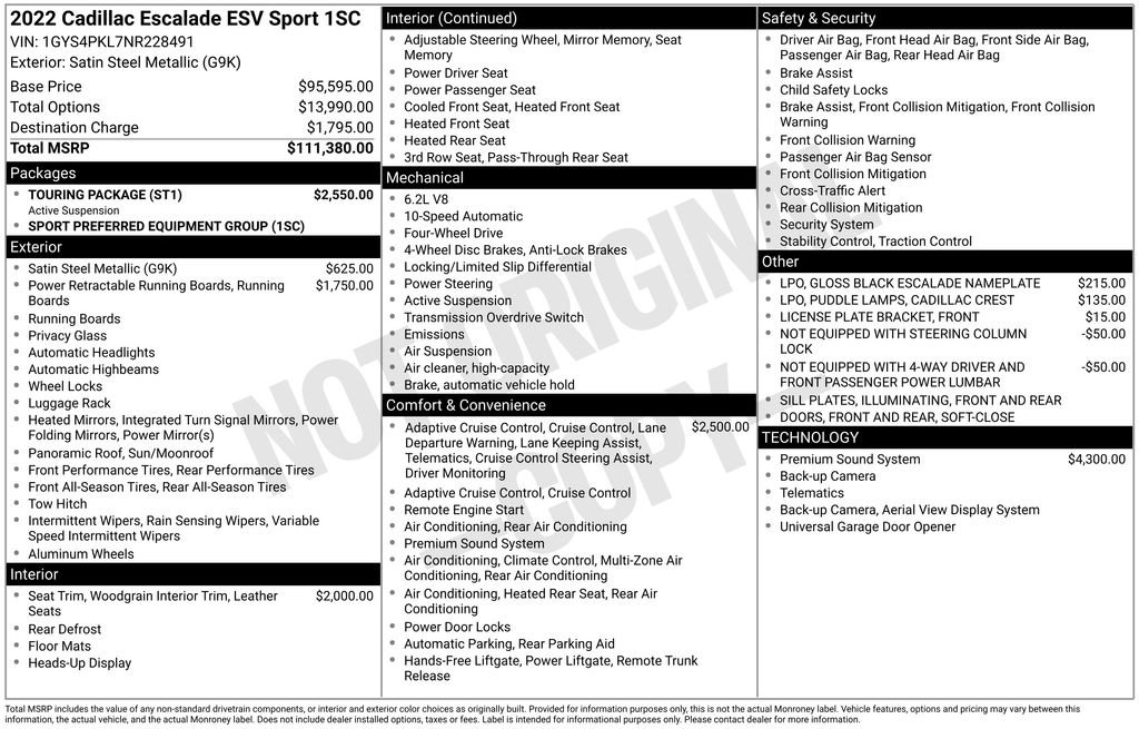 Used 2022 Cadillac Escalade ESV Sport w/ Touring Package AWD/4WD image 46