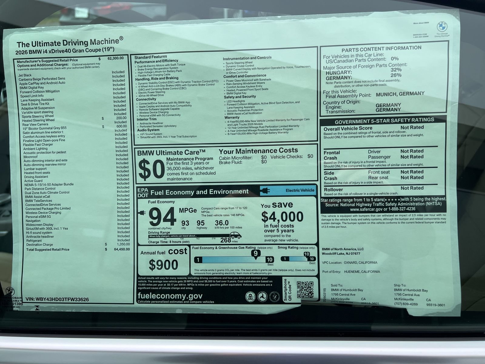 New 2026 BMW i4 xDrive40i AWD/4WD image 19