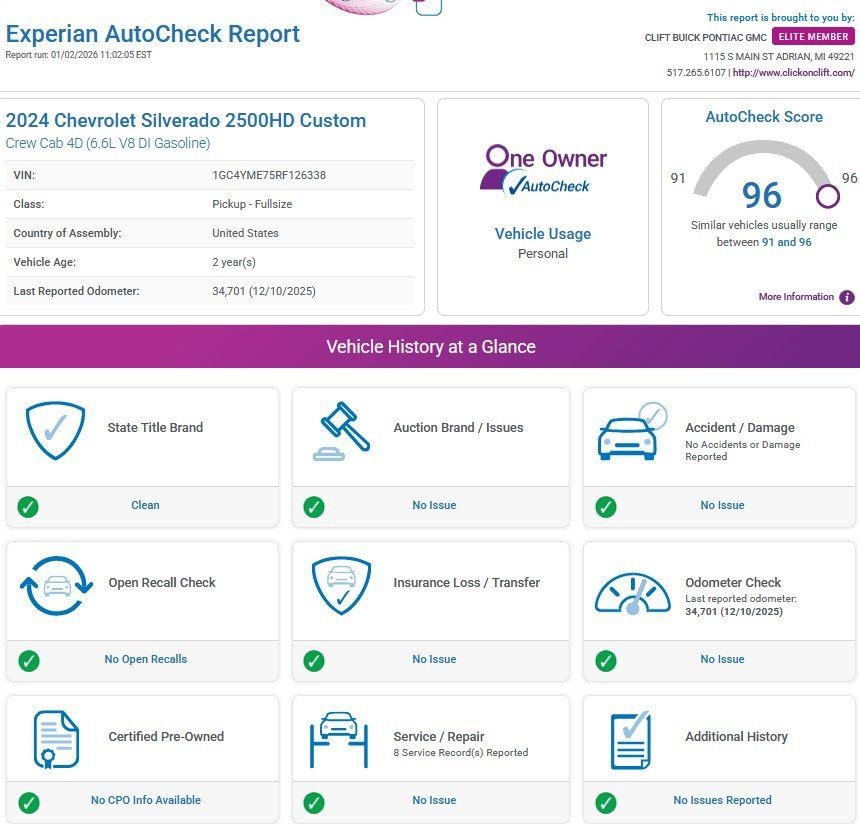 Used 2024 Chevrolet Silverado 2500 Custom w/ Custom Convenience Package image 3