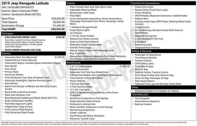 Used 2019 Jeep Renegade Latitude w/ Cold Weather Group image 27