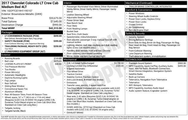 Certified 2017 Chevrolet Colorado LT w/ LT Convenience Package AWD/4WD image 6