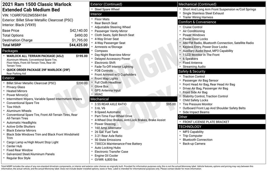 Used 2021 RAM 1500 Warlock w/ Warlock All Terrain Package AWD/4WD image 39