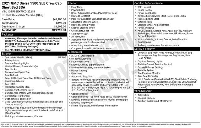 Used 2021 GMC Sierra 1500 SLE image 3