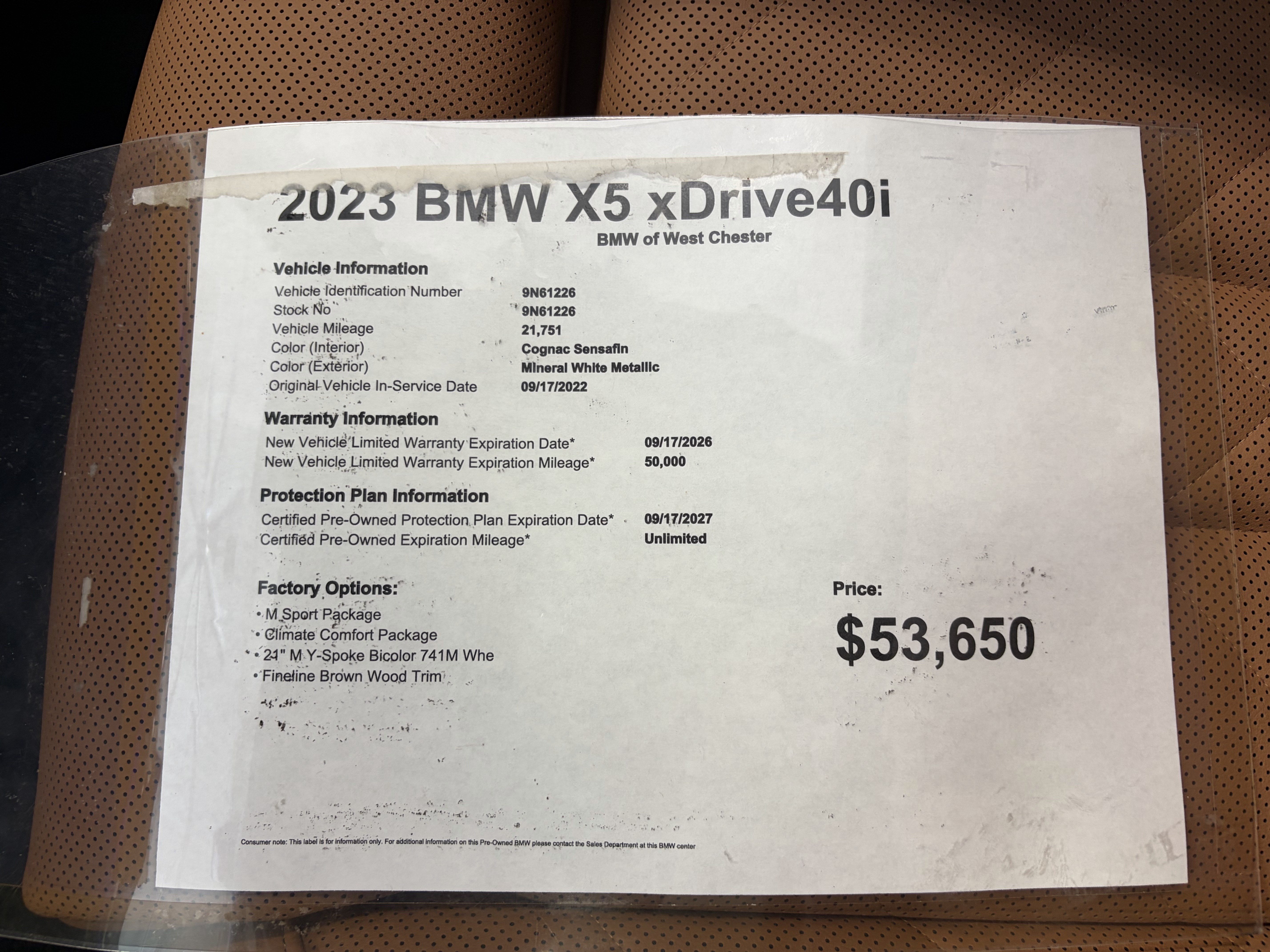 Certified 2023 BMW X5 xDrive40i w/ M Sport Package AWD/4WD image 18
