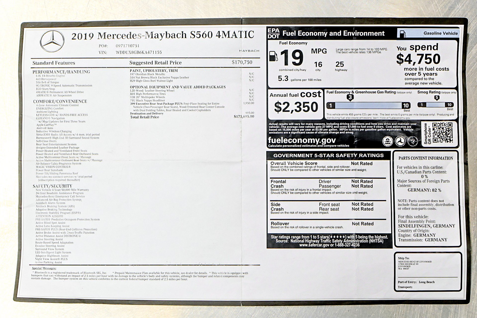 Used 2019 Mercedes-Benz Maybach S 560 4MATIC image 74