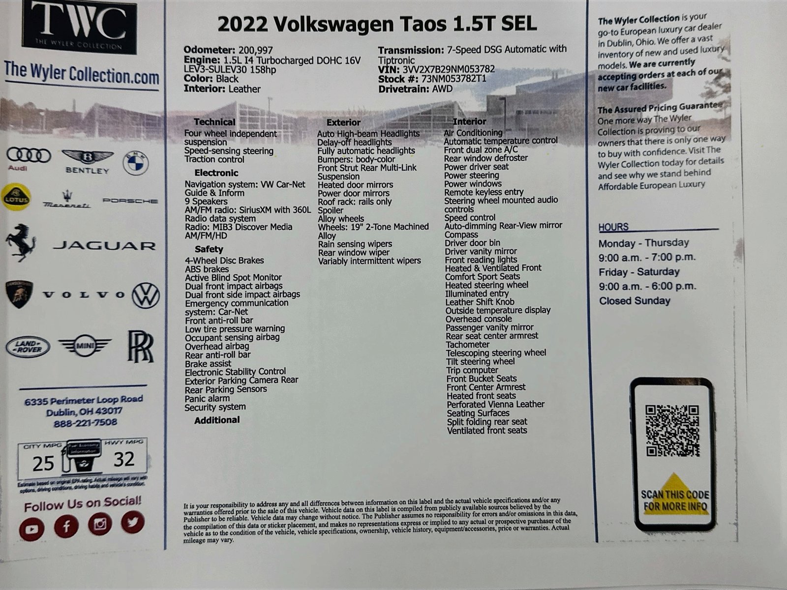 Used 2022 Volkswagen Taos SEL AWD/4WD image 47