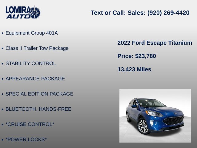Used 2022 Ford Escape Titanium w/ Class II Trailer Tow Package AWD/4WD image 8