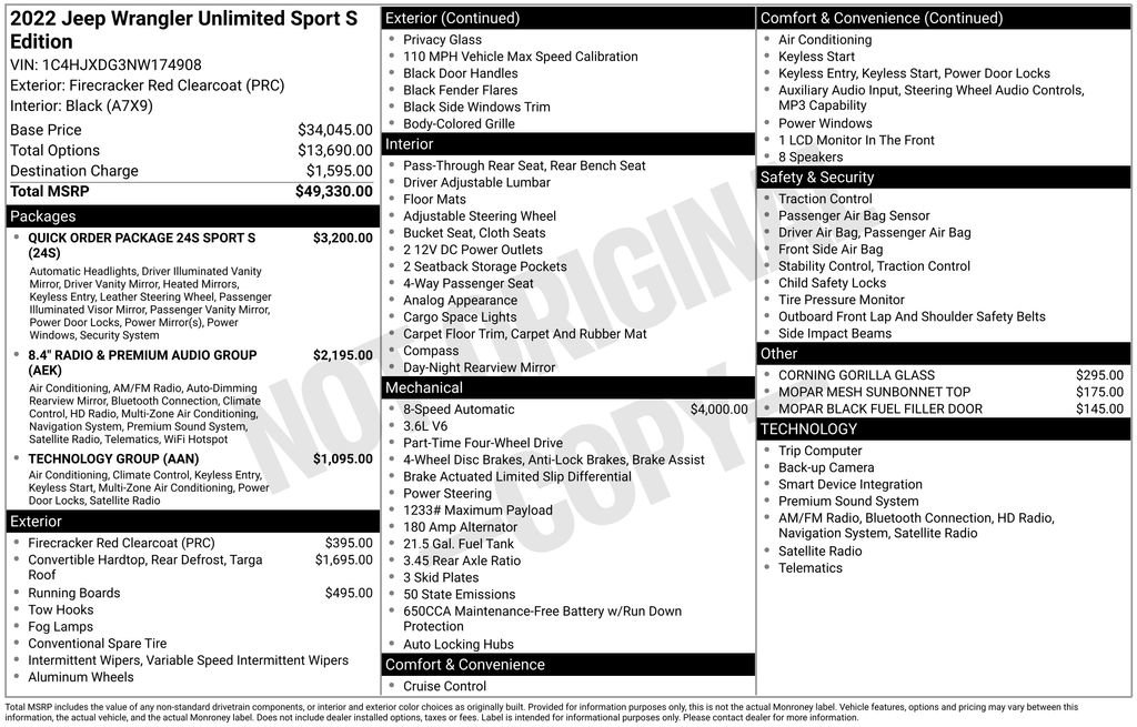 Used 2022 Jeep Wrangler Unlimited Sport AWD/4WD image 15