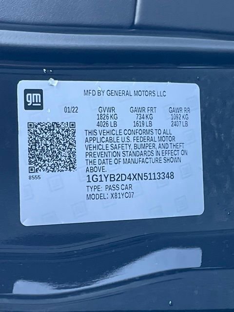 Certified 2022 Chevrolet Corvette Stingray Preferred Cpe w/ Battery Protection Package image 25