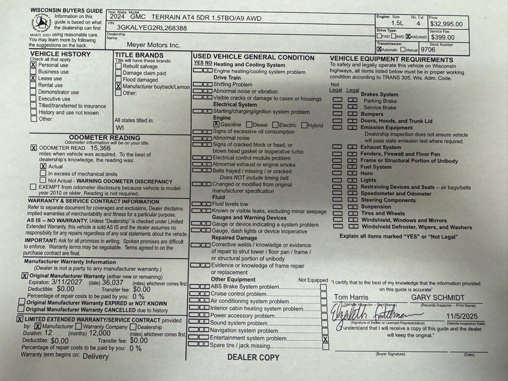 Used 2024 GMC Terrain AT4 w/ Infotainment Package II image 32