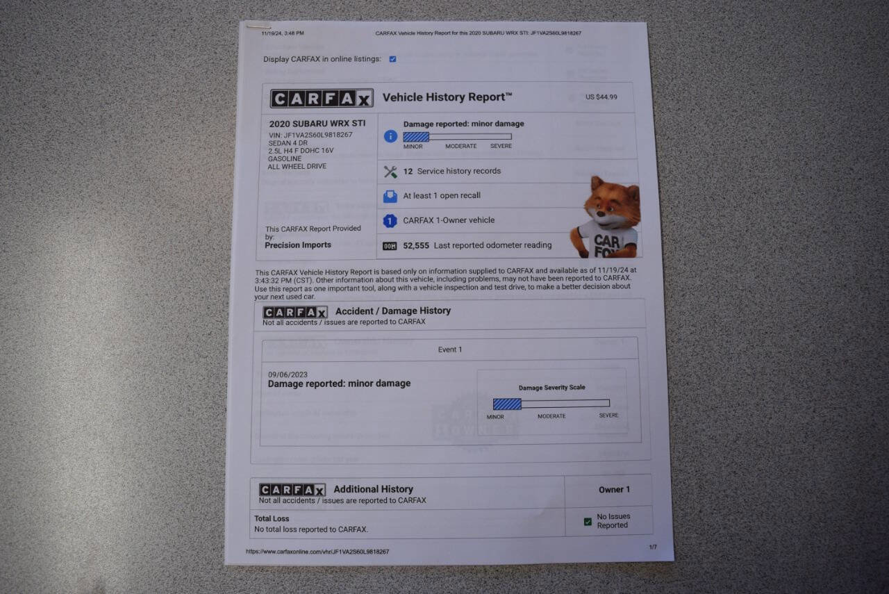 Used 2020 Subaru WRX STI w/ Popular Package #1 image 48