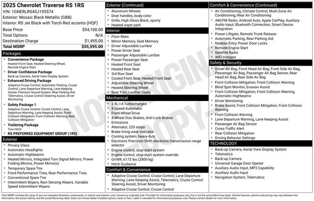 Used 2025 Chevrolet Traverse RS FWD image 5