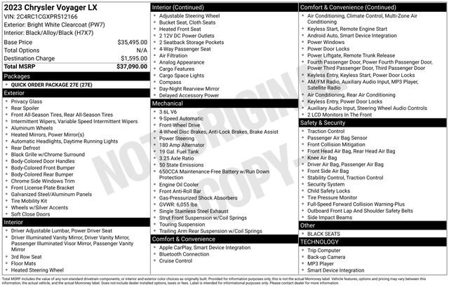 Used 2023 Chrysler Voyager LX image 29