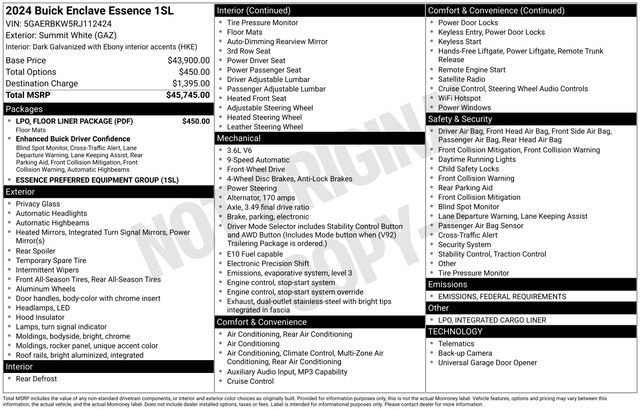 Used 2024 Buick Enclave Essence w/ LPO, Floor Liner Package image 47