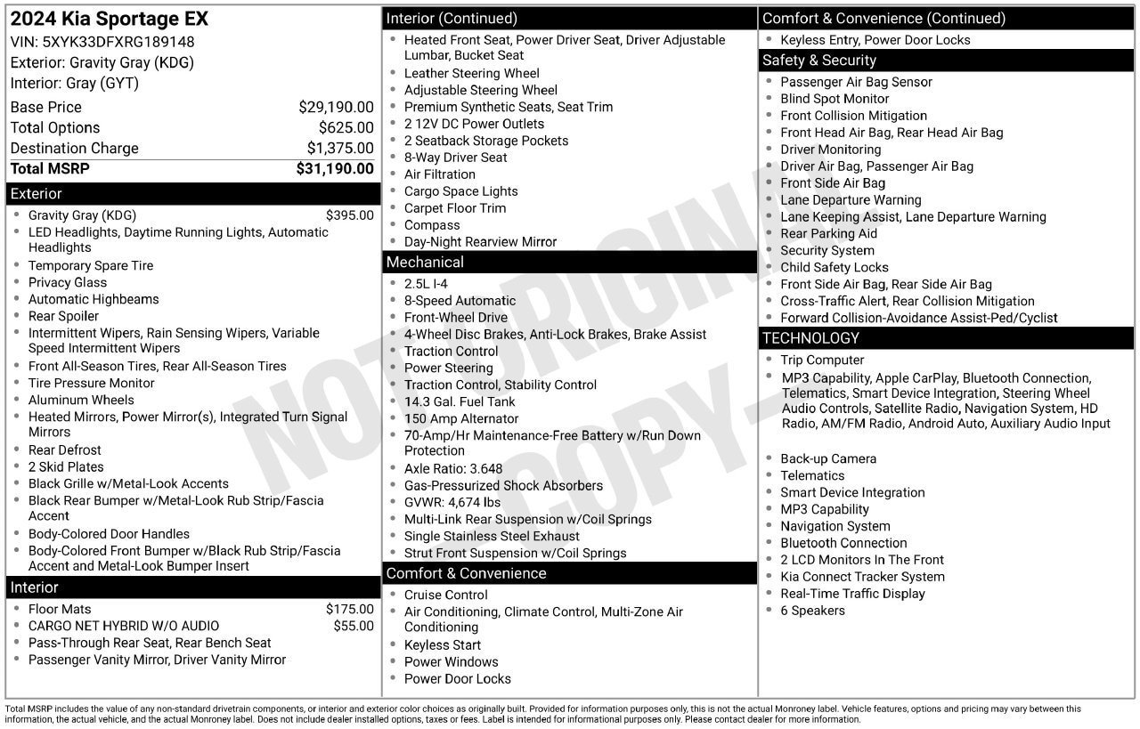 Used 2024 Kia Sportage EX FWD image 30