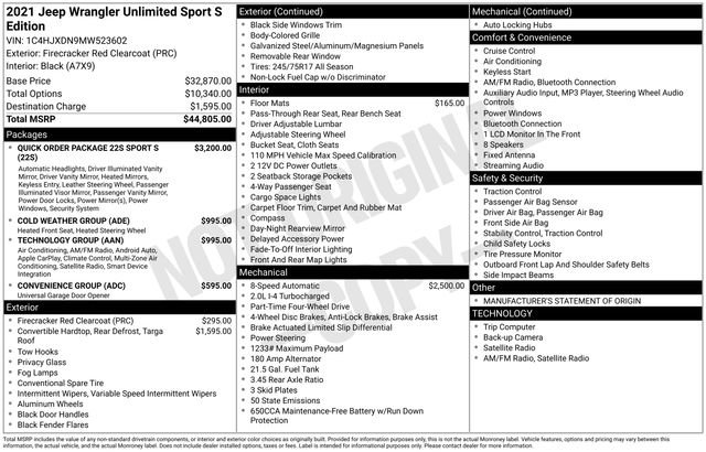 Used 2021 Jeep Wrangler Unlimited Sport image 15