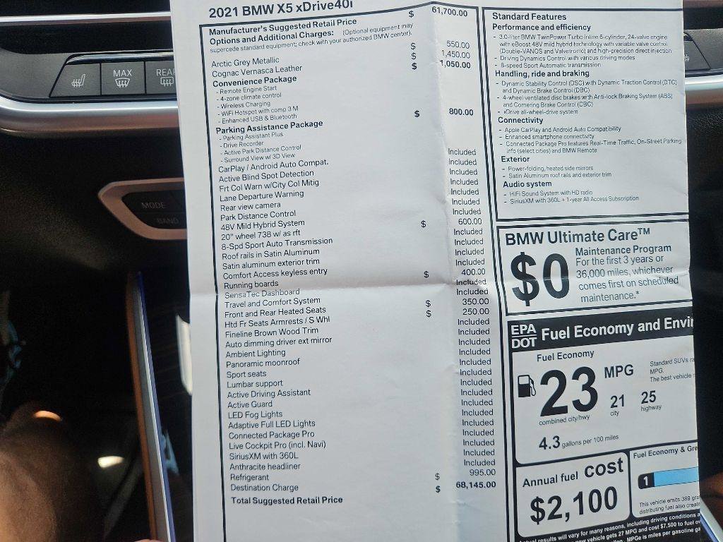 Used 2021 BMW X5 xDrive40i w/ Convenience Package image 21