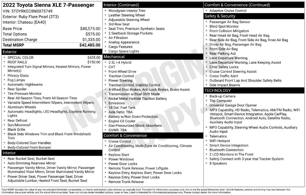 Used 2022 Toyota Sienna XLE FWD image 7