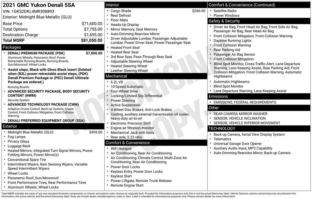 Used 2021 GMC Yukon Denali w/ Denali Premium Package image 4