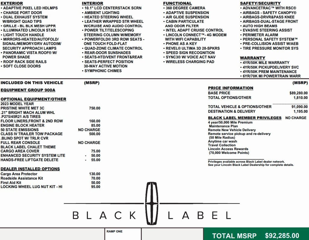 Used 2023 Lincoln Aviator Black Label Grand Touring w/ Class IV Trailer Tow Package image 2