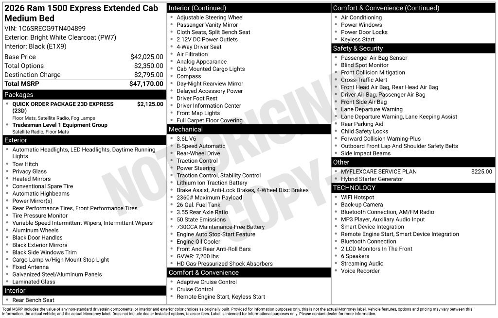 New 2026 RAM 1500 Express RWD image 5