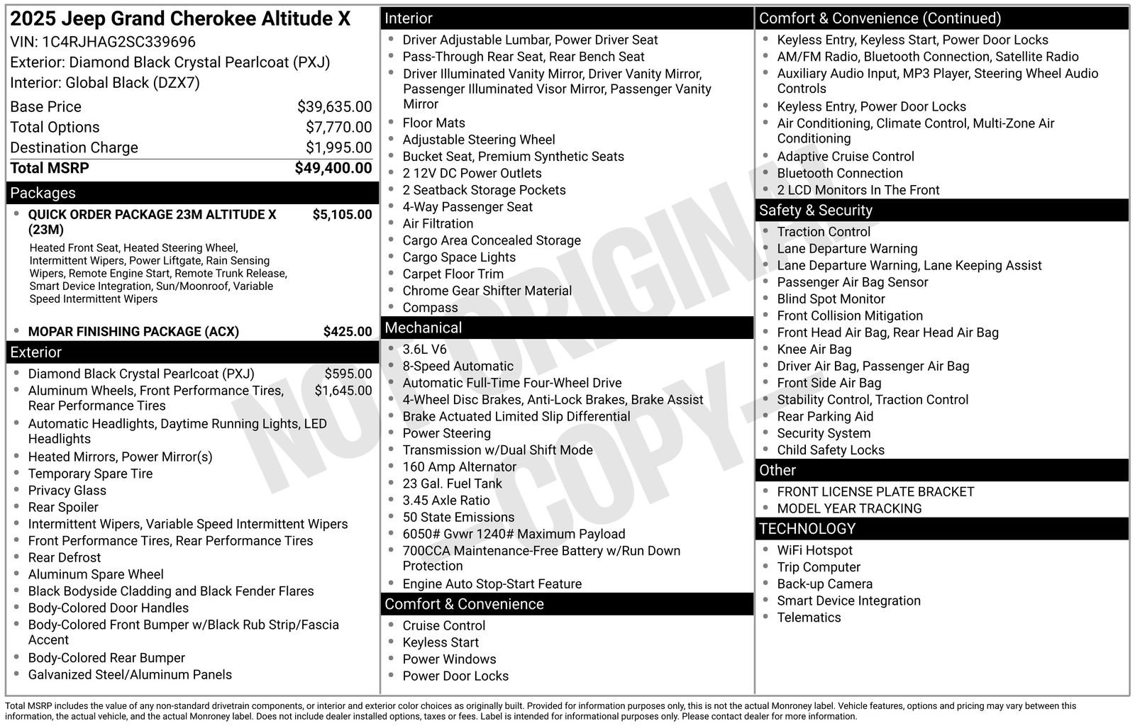 New 2025 Jeep Grand Cherokee Altitude AWD/4WD image 4