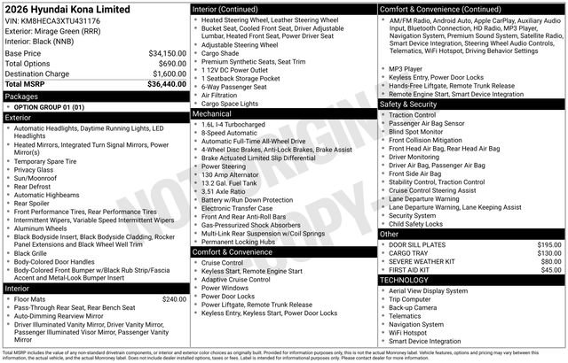 New 2026 Hyundai Kona Limited image 46
