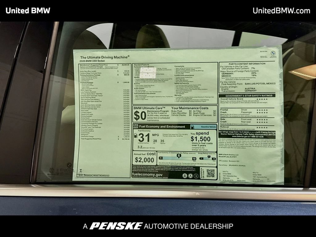 New 2026 BMW 330i Sedan w/ Premium Package RWD image 22