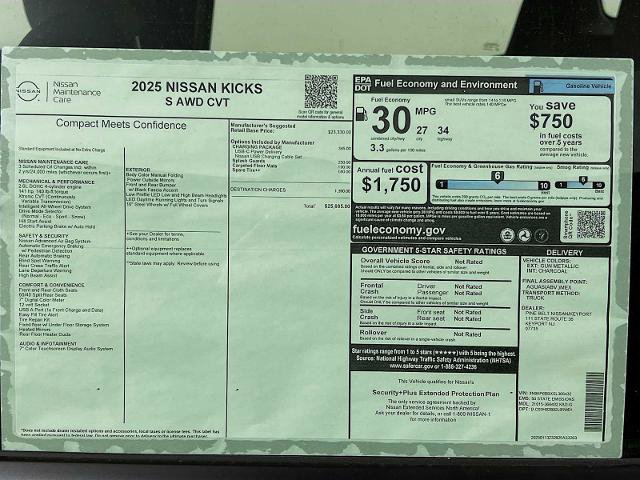 Certified 2025 Nissan Kicks S w/ Charging Package AWD/4WD image 6