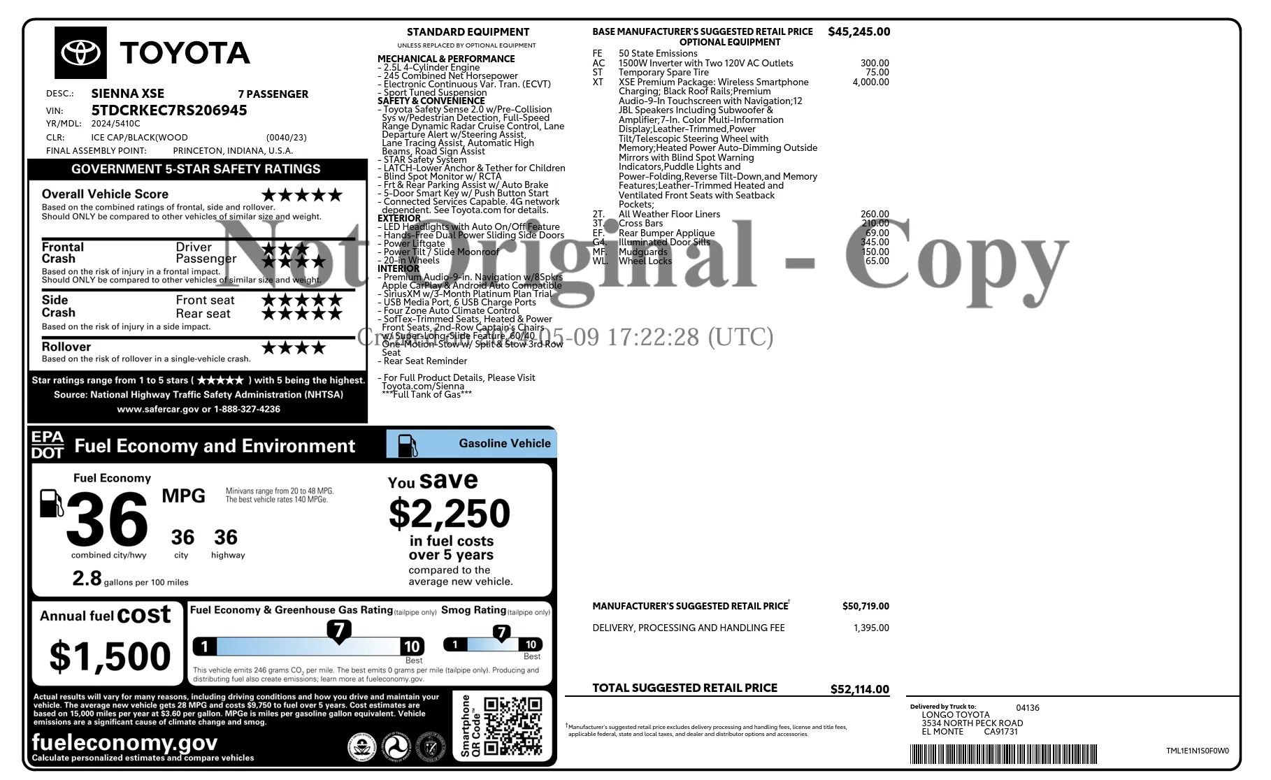 Used 2024 Toyota Sienna XSE w/ XSE Premium Package FWD image 32